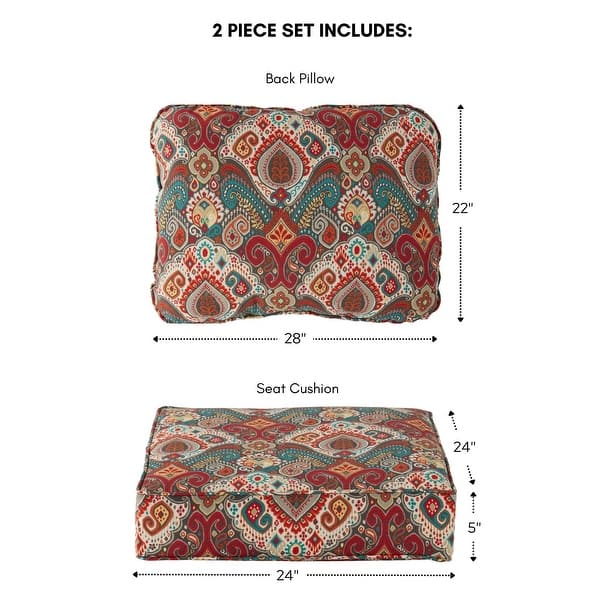 dimension image slide 1 of 3, Greendale Outdoor Premium Deep Seating Back and Seat Cushion Set (Cushions Only)