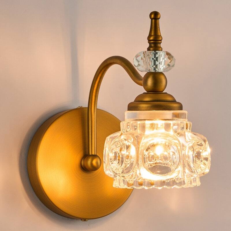 CO-Z 1 Light Vintage Vanity Light Fixture with Flower Glass Shade