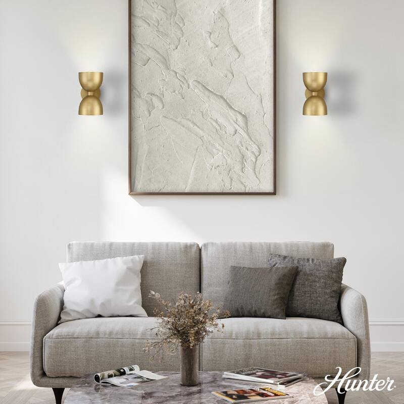 Hunter Erling 2-Light Wall Sconce - Modern, Contemporary, Transitional - Living Room, Hallway, Bedroom or Accent Lighting