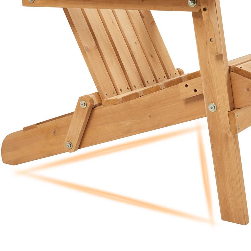 Yaheetech 2-piece Folding Adirondack Chair Solid Wood Garden Chair Weather Resistant
