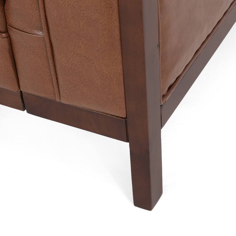 Roomfitters Chesterfield 3-Seater Sofa, Tufted Faux Leather Couch for Living Room