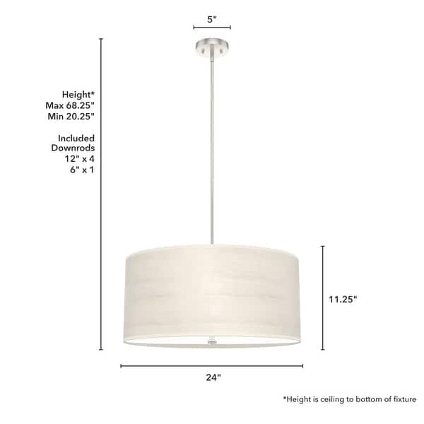 dimension image slide 0 of 13, Hunter Solhaven Drum Pendant Light