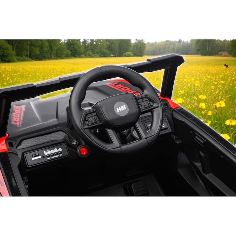 12V Kids Electric Ride On UTV Car with Remote Control, Battery Powered Toy Vehicle with Seat Belt & LED Lights, Ages 3-6