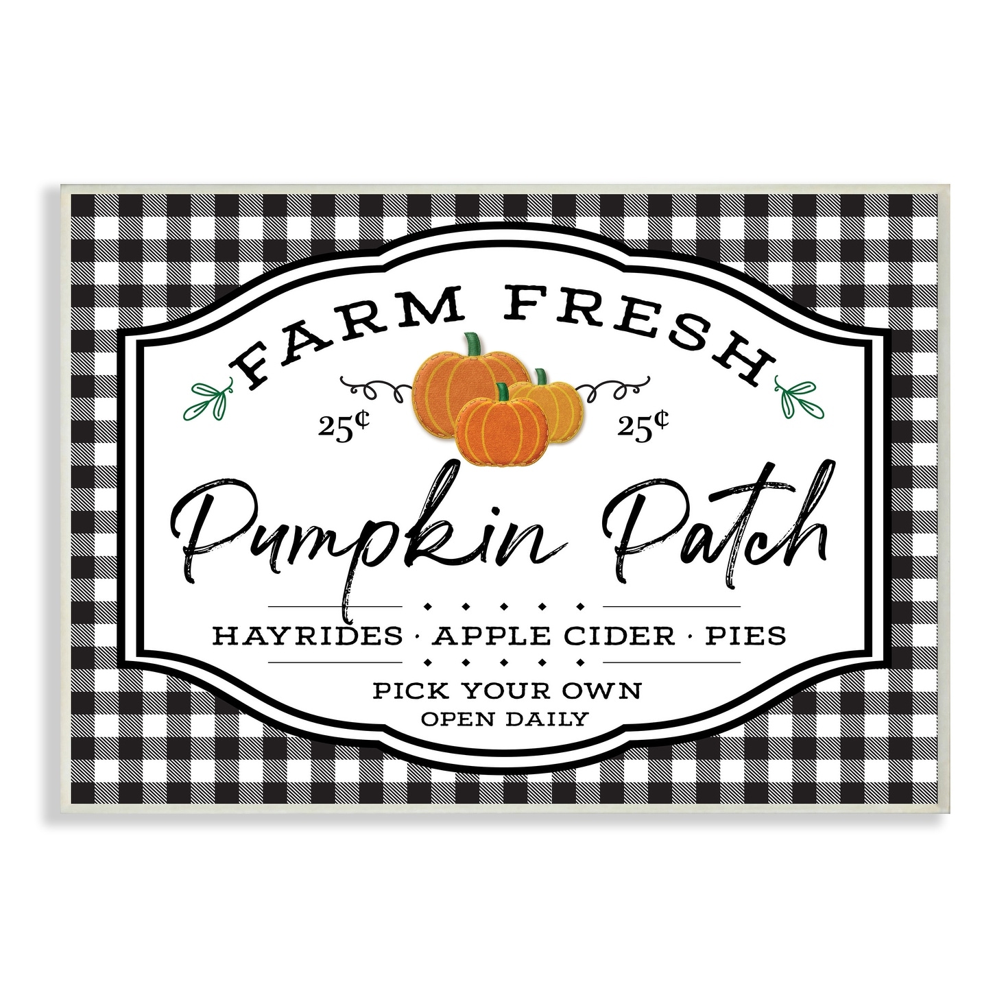 Toll2452 Panneau en bois avec inscription « Farm Fresh Pumpkins »