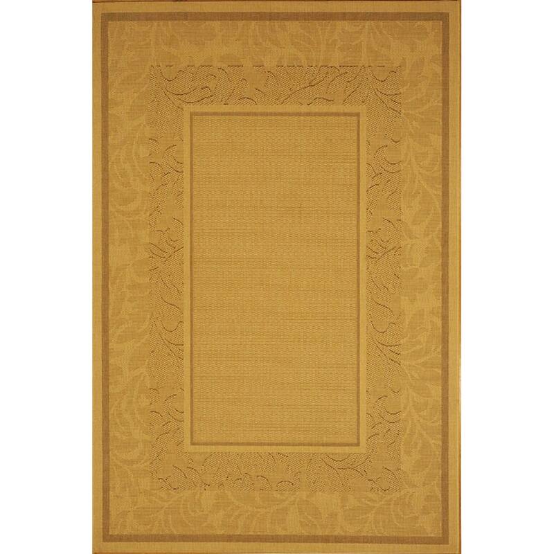 SAFAVIEH Courtyard Irmhilde Indoor/ Outdoor Waterproof Patio Backyard Rug - 4' x 5'7" - Natural/Brown