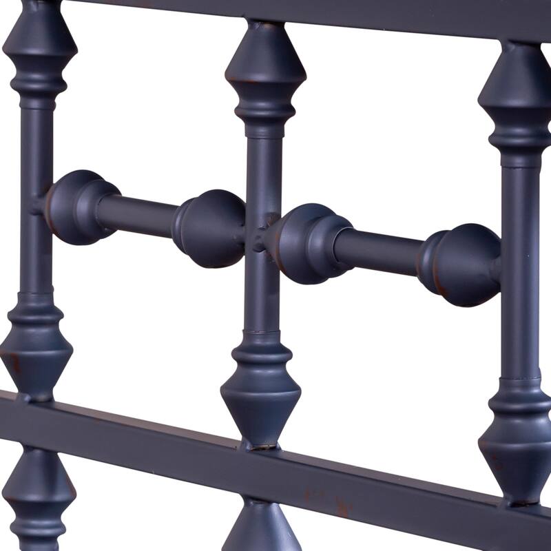 Vintage Series Distressed Metal Open Nightstand - Black