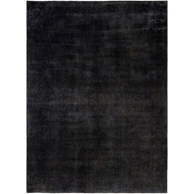 Overdyed One-of-a-Kind Hand-Knotted Area Rug - Black - 9' 3" x 12' 2"