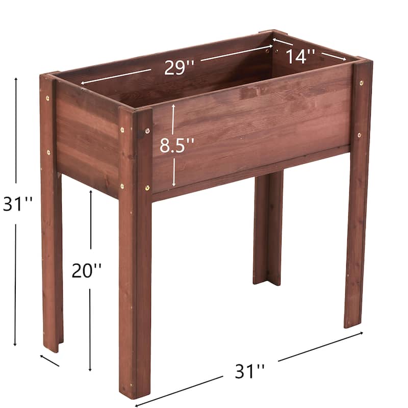 Modern Wooden Planter Box Garden Bed with Legs, for Outdoor Plants Flowers Fruits Vegetable Herb Growingg - 8' x 10'