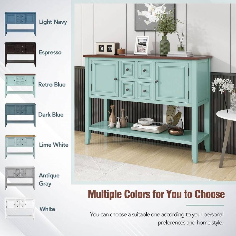 Elegant Storage Dresser with 4 Small Drawers and Bottom Shelf for Bedroom