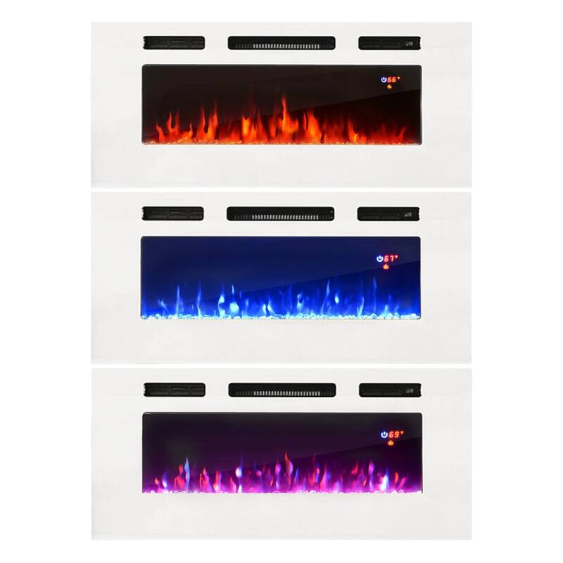 Boston WH01 Electric Fireplace Modern Wall Unit Entertainment Center