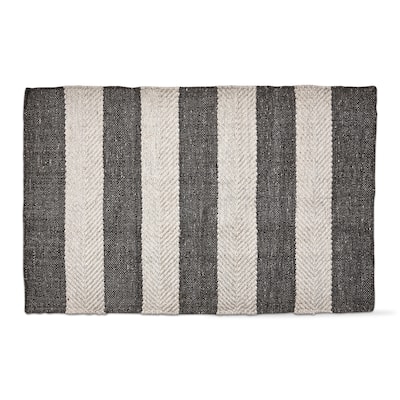 Harvey Stripe Plastic Woven Rug, Indoor Mat, 24L x 36W Inches. - 24 x 36