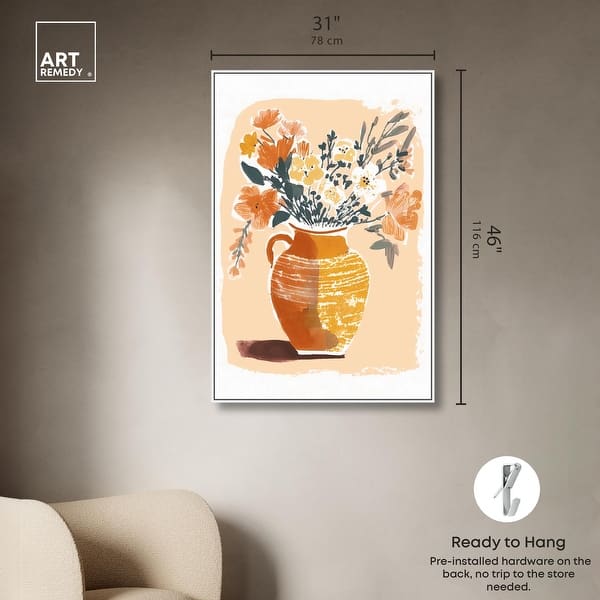 dimension image slide 12 of 24, Mid Autumn Flowers Canvas Boho Colorful Wall Art by Art Remedy