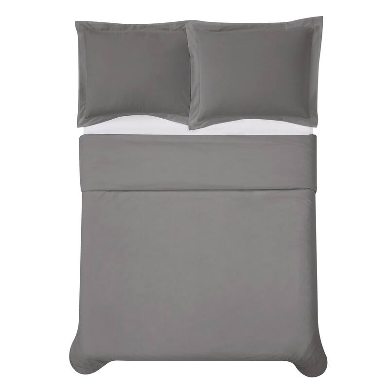 Cannon Classic Cotton Solid Percale Duvet Cover Set