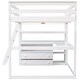 preview thumbnail 11 of 32, Wood Loft Bed Sturdy Frame with Desk and Shelves,2 Drawers,Full Size