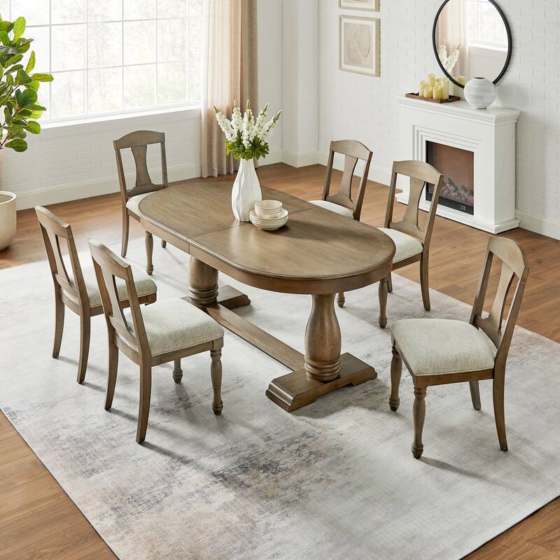 Mid Century Style Linen Upholstered Dining Chairs 2 Piece Set