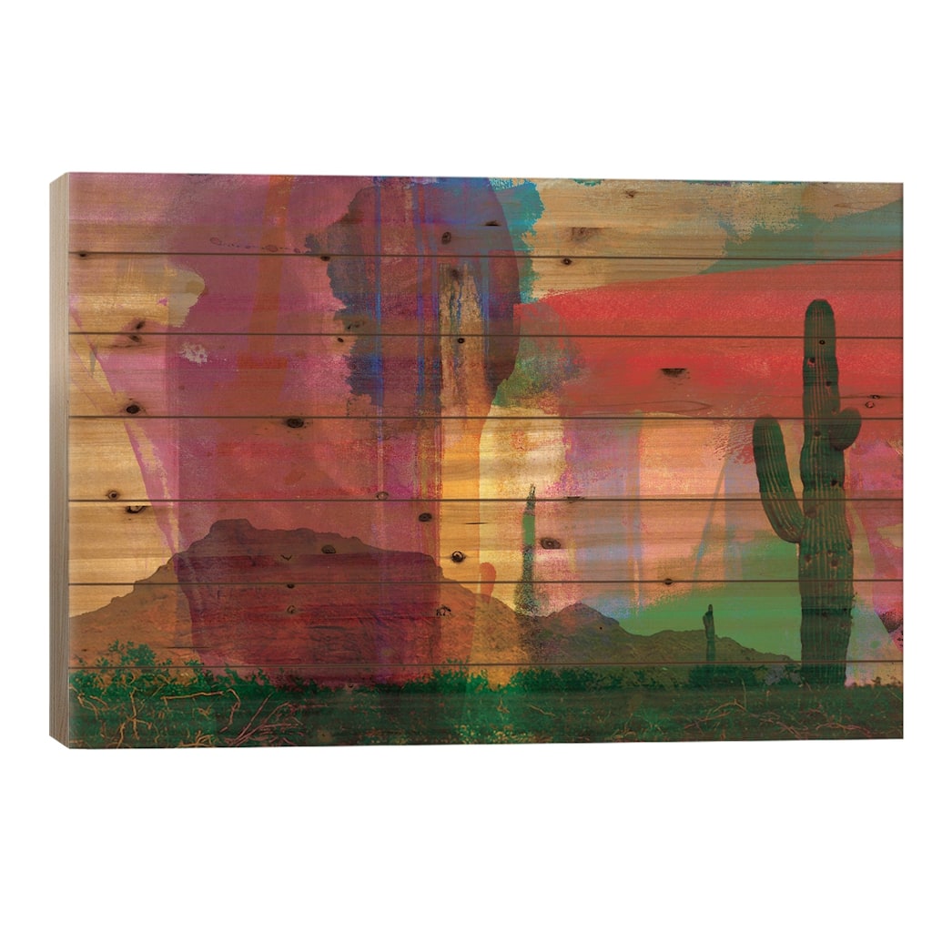 Mesa Abstract Print On Wood by Sisa Jasper - Multi-Color