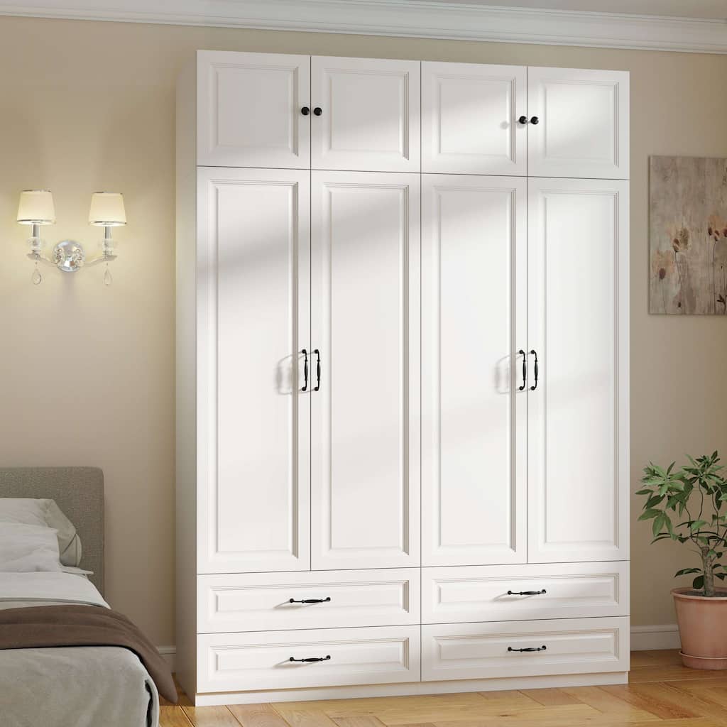 89" Large Wardrobe Armoire Closet High Cabinet Storage