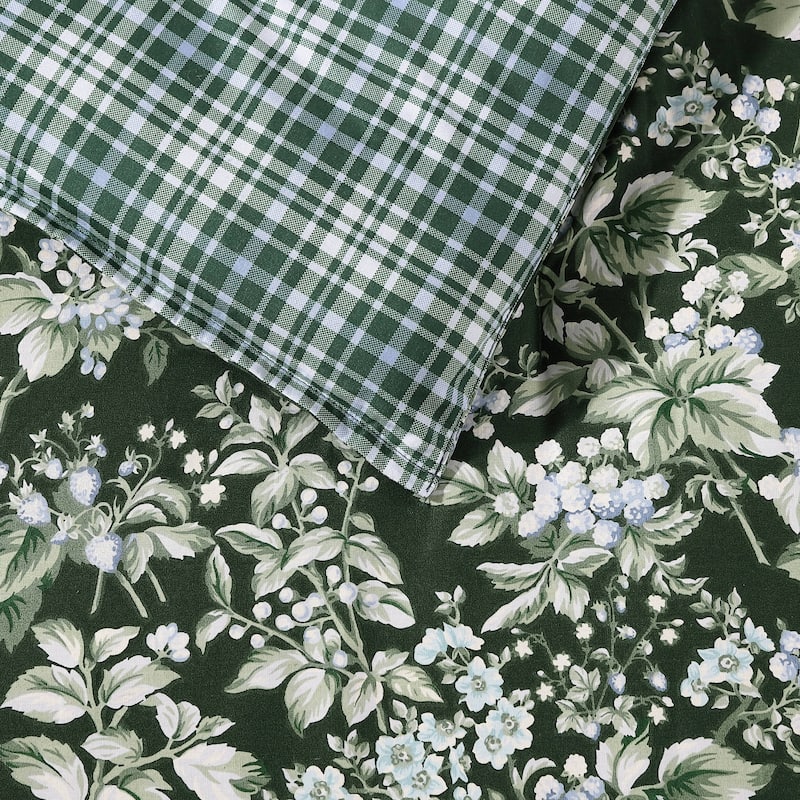 Laura Ashley Bramble Floral Cotton Reversible Comforter Set