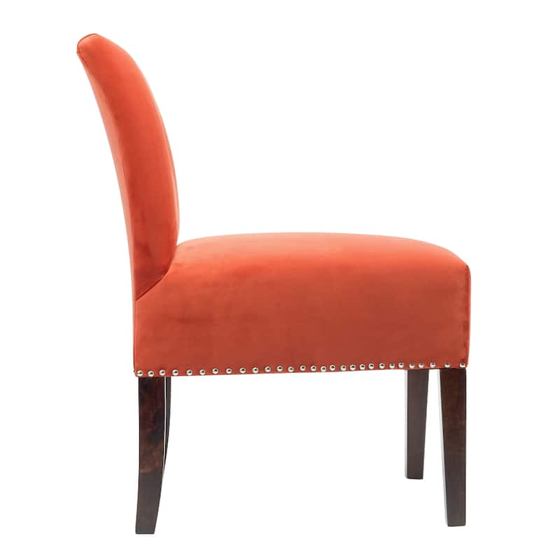 Samantha Indoor Living Room Velvet Slipper Chair by Sole Designs
