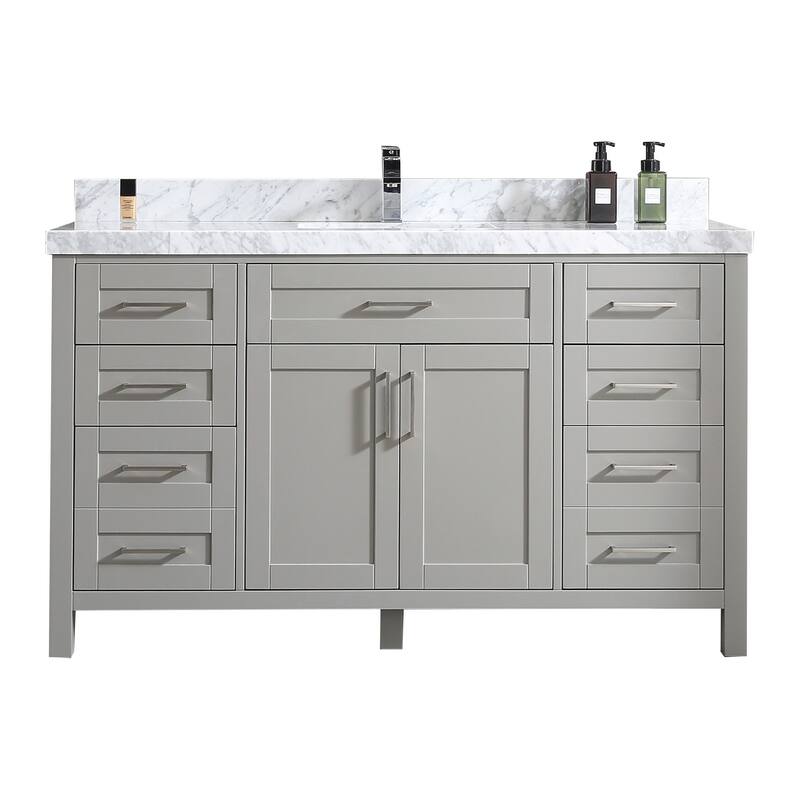 Willow Collections 60 in. W x 22 in. D Chicago Single Bowl Sink Bathroom Vanity with Countertop