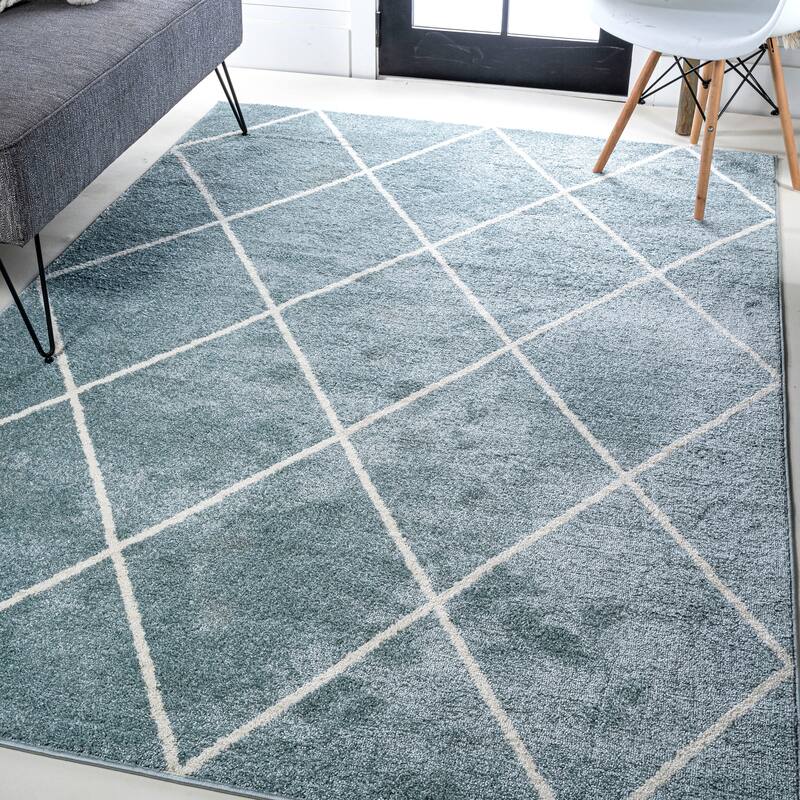 JONATHAN Y Viscon Minimalist Diamond Trellis Area Rug