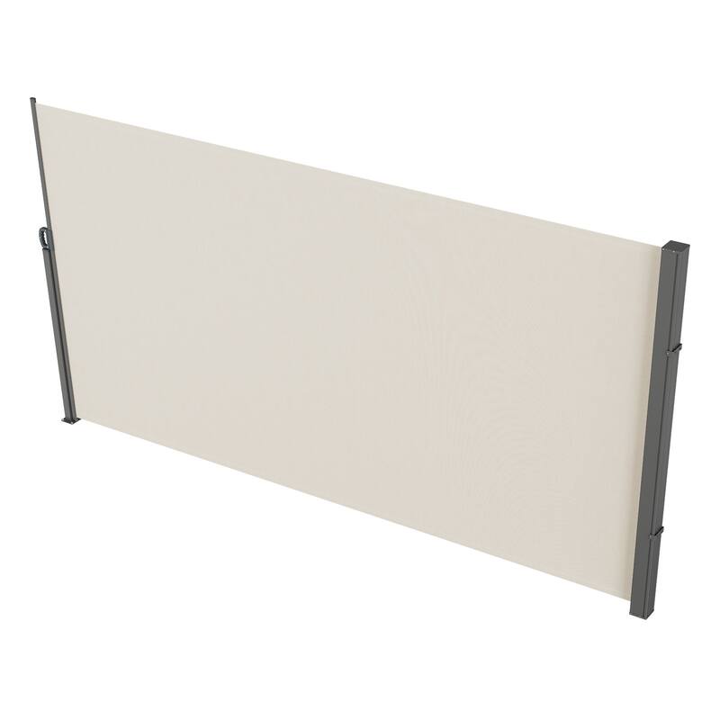 71''x 138'' Polyester Patio Privacy Screen with Retractable Handle and Perfect for Outdoor Balconies or Courtyards