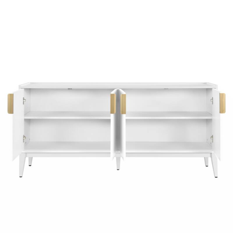 Storage Cabinet Sideboard Wooden Cabinet with 4 Doors for Hallway, Entryway, Living Room, Bedroom, Adjustable Shelf