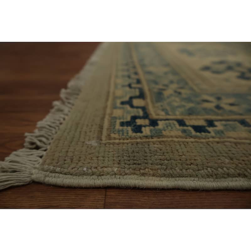 Hand Knotted Oriental 100% Wool Carpet Traditional Floral Green Ziegler Area Rug - 11' 5'' X 8' 11''