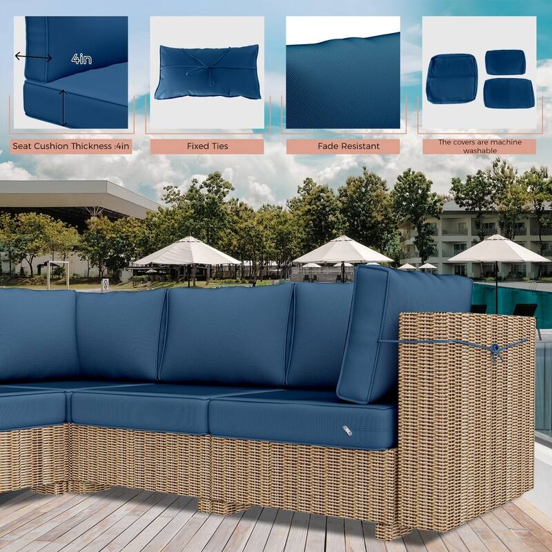 14 Piece Patio Furniture Cushion Set Outdoor Sofa Replacement Cushions