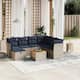 Option Gray and navy blue 3middle+3corner+footrest+table