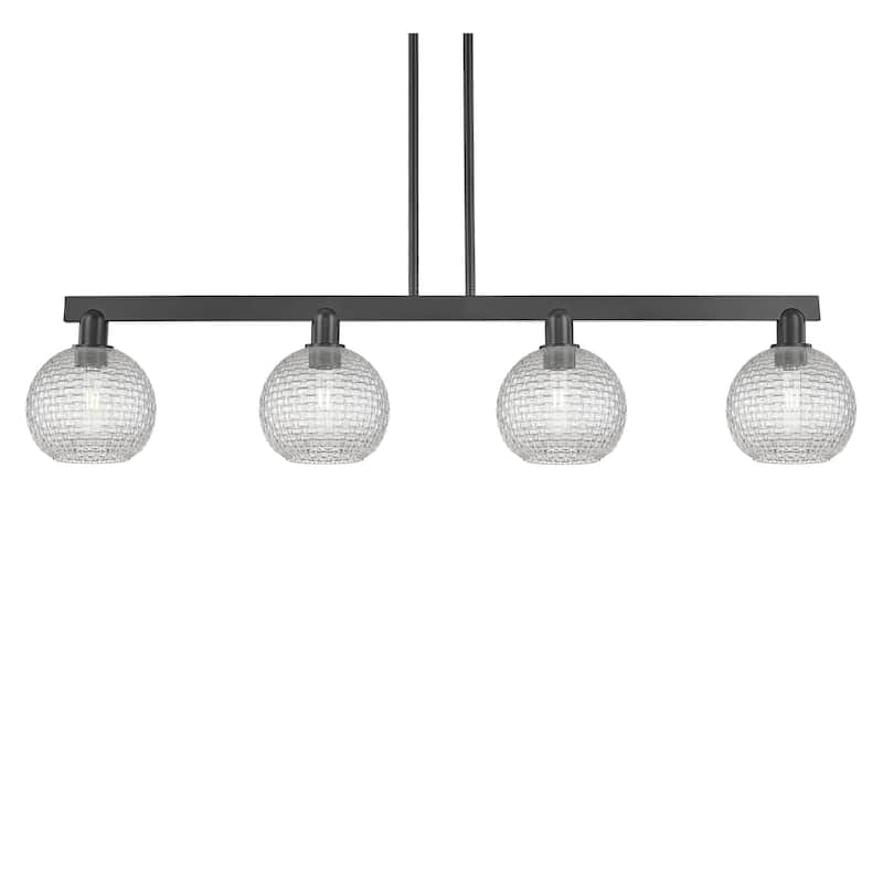 Innovations Lighting 716-4I-11-51 Athens Linear Athens 4 Light 51" - Matte Black / Clear Basketweave