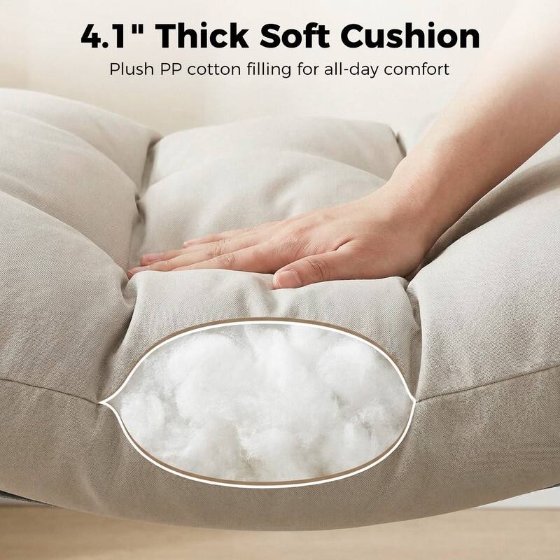 Modern Indoor/Outdoor Lounge Chair and Ottoman with Thick Cushion for Living Room