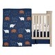 preview thumbnail 2 of 7, Lambs & Ivy Playful Elephant Blue/White Cotton 3-Piece Baby Crib Bedding Set