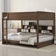 preview thumbnail 1 of 20, Queen Over Queen Bunk Bed, Wood Bunk Bed with Storage Cabinets and Charging Station