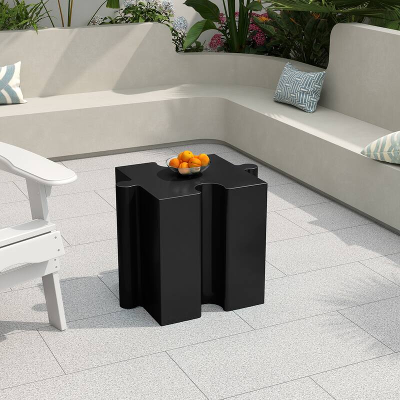 Modern Modular Side Tables, 3-Piece Interlocking Puzzle Set for Indoor & Outdoor, Heavy-Duty MGO Tabletop