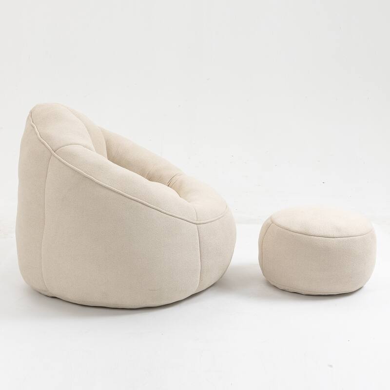 High Pressure Foam Bean Bag Sofa Chair with Footrest