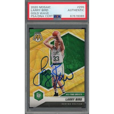 Larry Bird 2020 Panini Mosaic Gold Wave Basketball Signed Card #295 Auto PSA - 8'6" x 11'6"