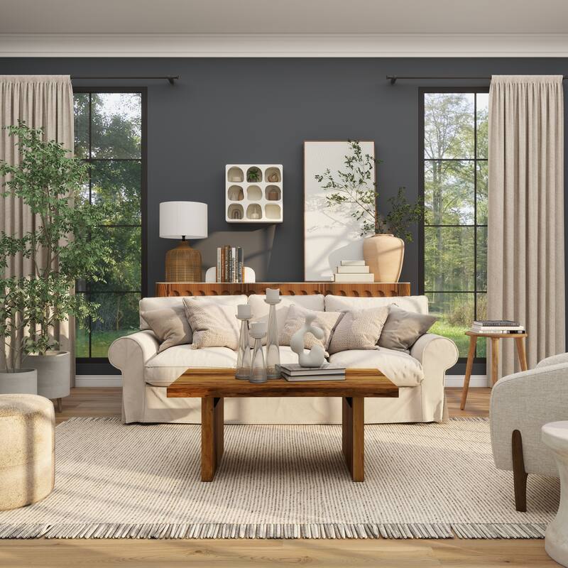 Cream or Black Wood 9 Shelf Geometric Room Wall Shelf