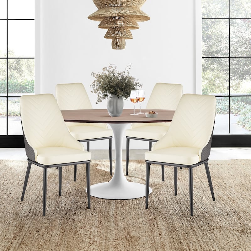 Faux Leather Upholstered Dining Chairs, Set of 4 - 18.1"W x 21.3"W x 36.6"H