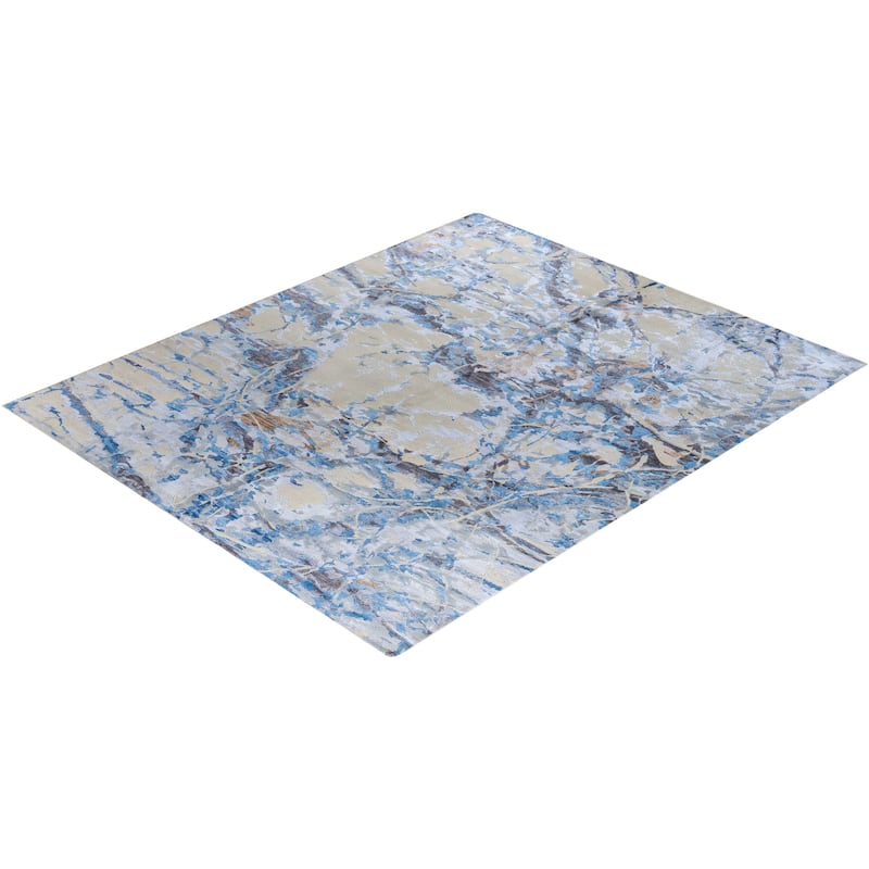 Modern One-of-a-Kind Hand-Knotted Area Rug - Beige, 8' 2" x 10' 0" - 8' 2" x 10' 0"