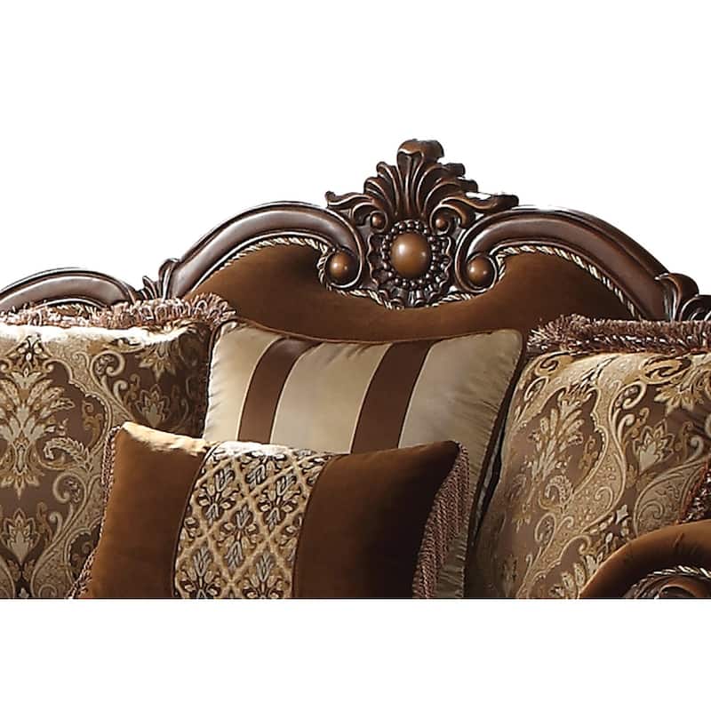 Kipling Cherry Oak Loveseat with 4 Pillows