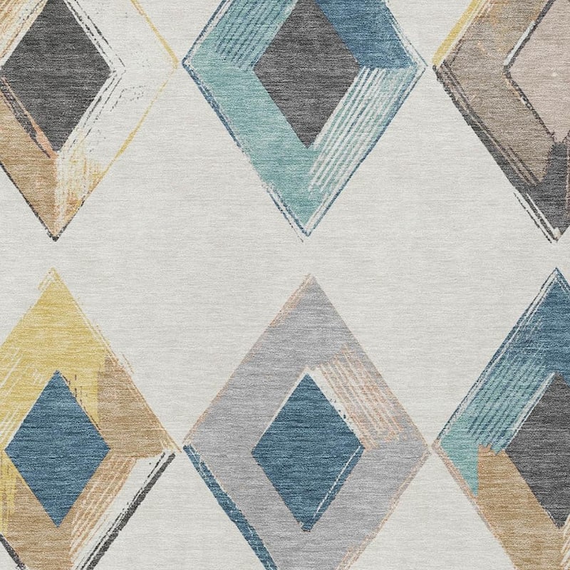 HomeRoots Geometric Transitional Rectangle Outdoor Rug