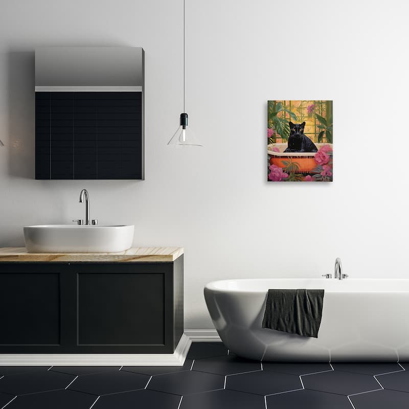 Stupell Lush Tropics Panther Bath Canvas Wall Art Design By Heidi Kuntz