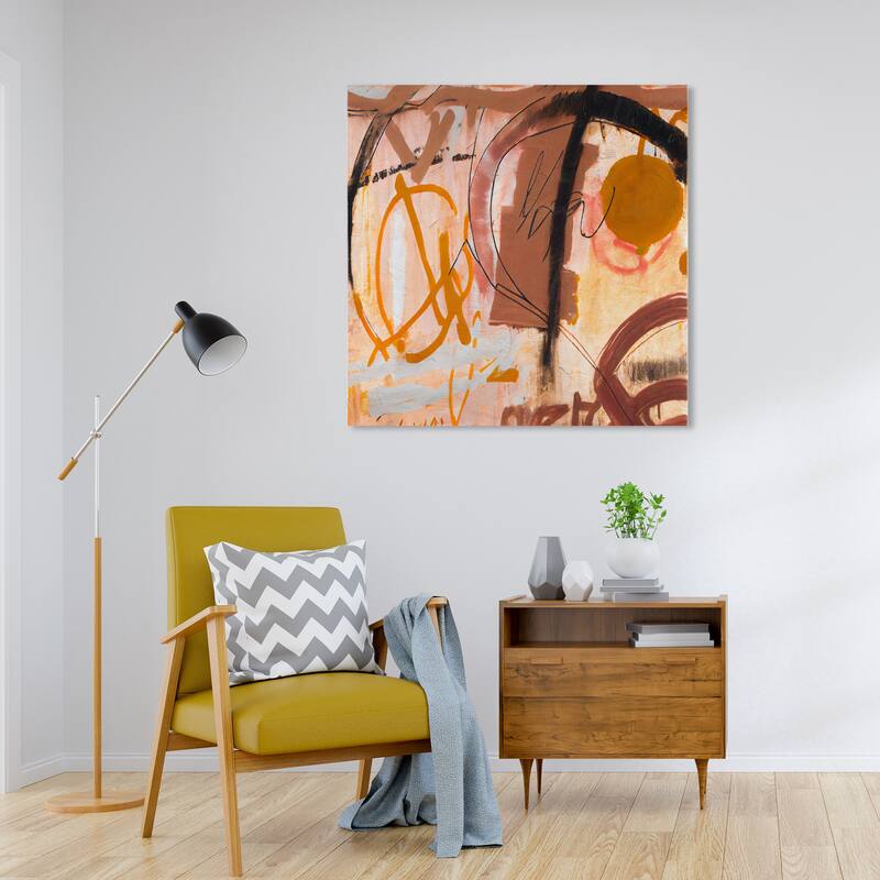 Wynwood Studio Canvas Abstract Tan and Taupe II Brown and Dark Yellow Modern & Contemporary Wall Art Canvas Print - 30 x 30