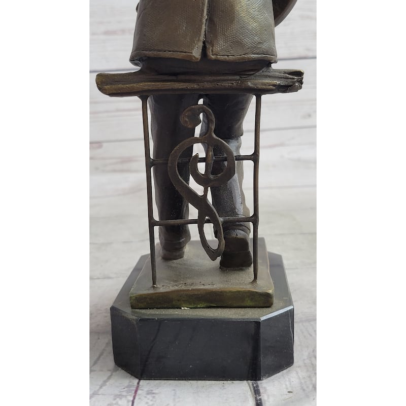 African American Black Folk Musician Playing Guitar Bronze Sculpture Statue Figure Art