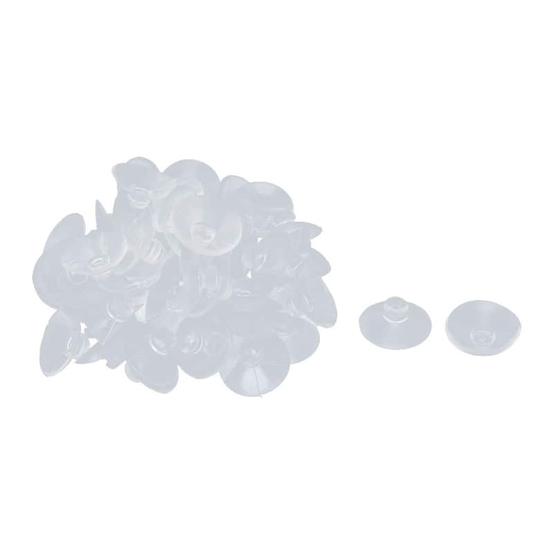 60pcs Rubber Fish Tank Glass Mounted Suction Cups Sucker Pad 1"Dia - Clear - 0.4" x 1"(H*D)