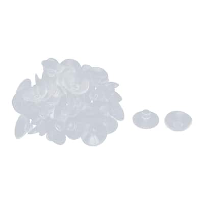 60pcs Rubber Fish Tank Glass Mounted Suction Cups Sucker Pad 1"Dia - Clear - 0.4" x 1"(H*D)