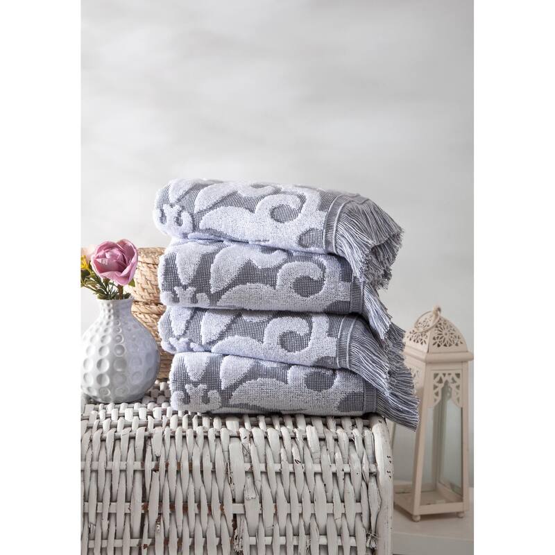 Ozan Premium Home 100% Genuine Turkish Cotton Panache Hand Towels (Set of 4)