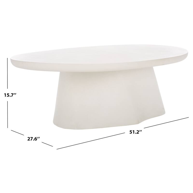 SAFAVIEH Couture Jasbriella Concrete Coffee Table - 51"W x 28"D x 16"H