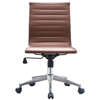 2xhome Tan Sleek Swivel Leather Office Chair Chair